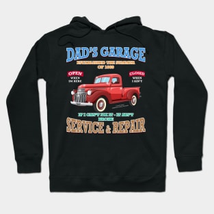 Dad's Garage Classic Car Racing Hot Rod Novelty Gift Hoodie